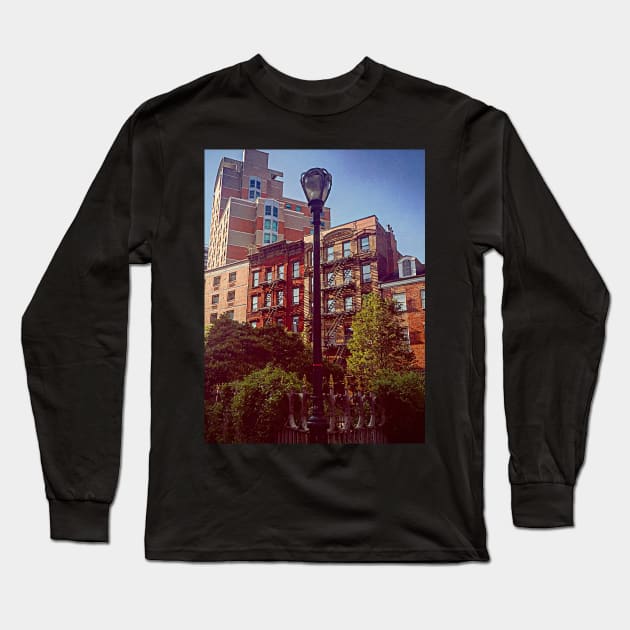 City Buildings East Village, Manhattan, NYC Long Sleeve T-Shirt by eleonoraingrid